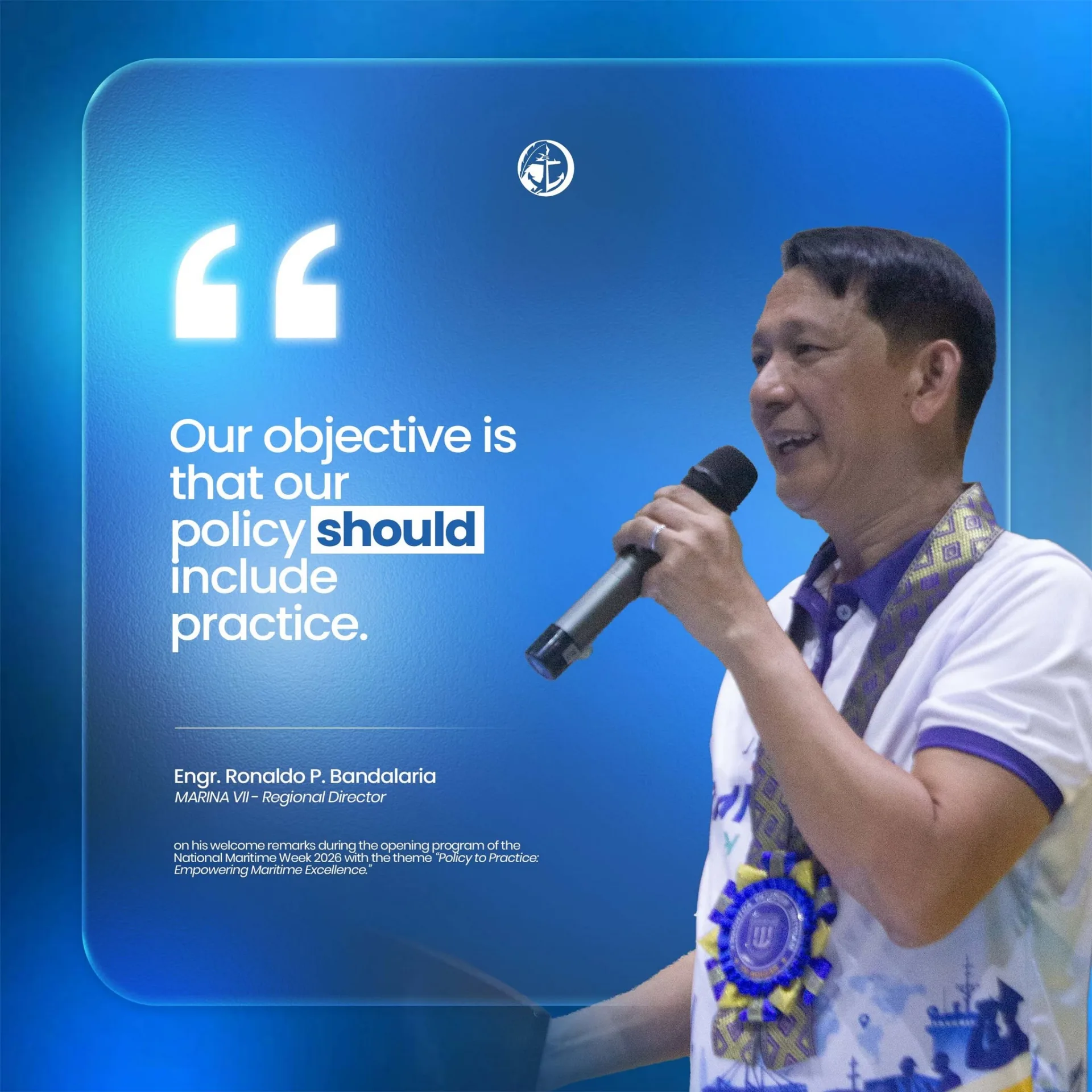 "OUR OBJECTIVE IS THAT OUR POLICY SHOULD INCLUDE PRACTICE."