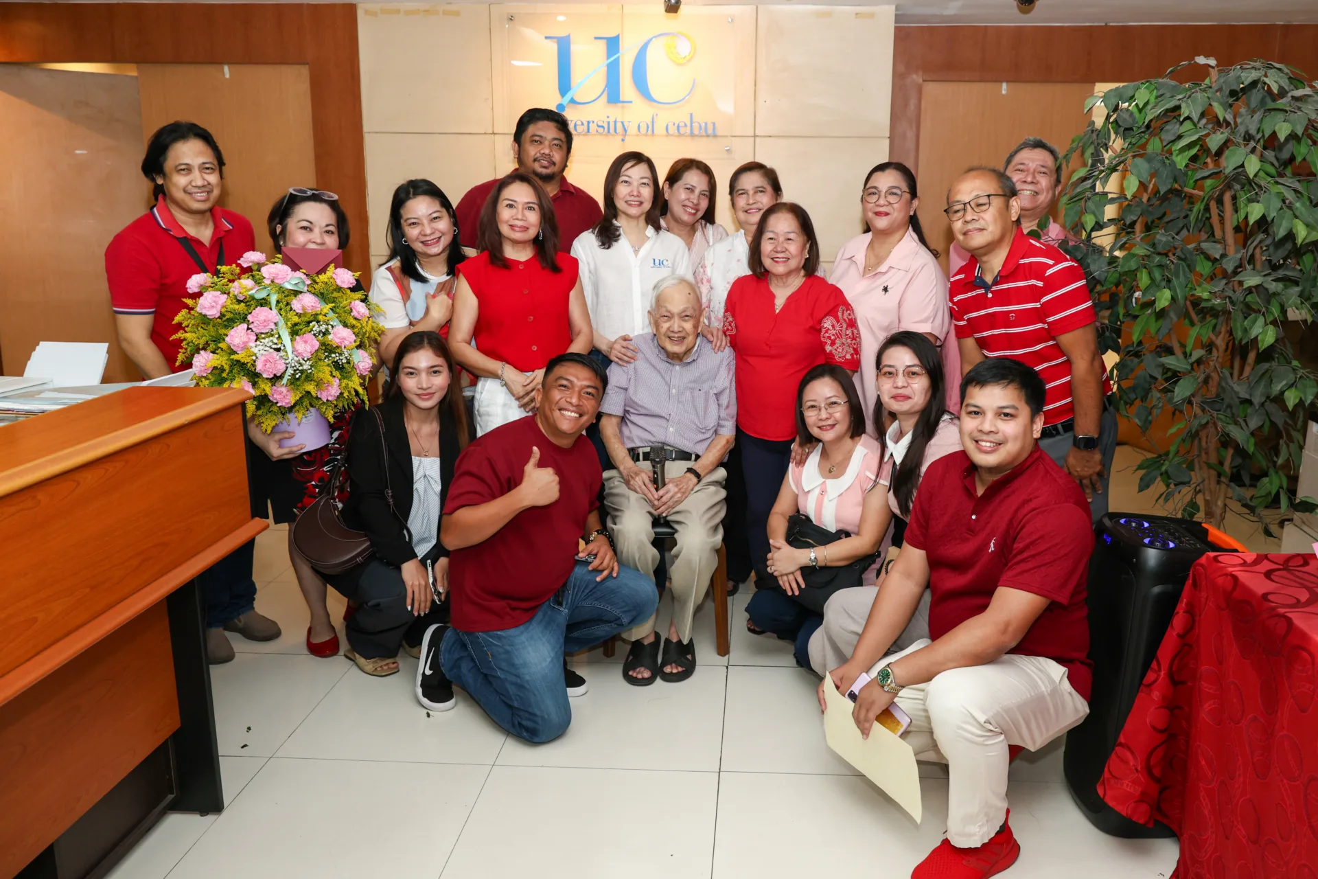 UC Banilad Campus Family Greets UC Chancellor on Her Birthday